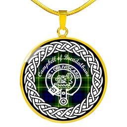 Campbell Of Breadalbane Tartan Crest Clan Scotland Tartan Plaid Circle Pendant Necklace Jewelry Gift For Women