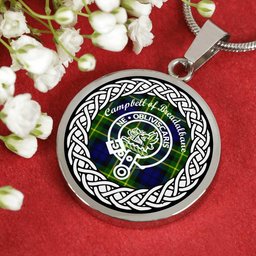 Campbell Of Breadalbane Tartan Crest Clan Scotland Tartan Plaid Circle Pendant Necklace Jewelry Gift For Women