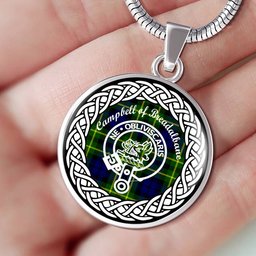 Campbell Of Breadalbane Tartan Crest Clan Scotland Tartan Plaid Circle Pendant Necklace Jewelry Gift For Women