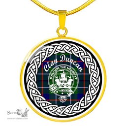 Duncan Tartan Crest Clan Scotland Tartan Plaid Circle Pendant Necklace Jewelry Gift For Women