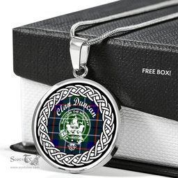 Duncan Tartan Crest Clan Scotland Tartan Plaid Circle Pendant Necklace Jewelry Gift For Women