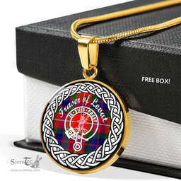 Fraser of Lovat Tartan Crest Clan Scotland Tartan Plaid Circle Pendant Necklace Jewelry Gift For Women
