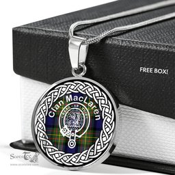 MacLaren Tartan Crest Clan Scotland Tartan Plaid Circle Pendant Necklace Jewelry Gift For Women