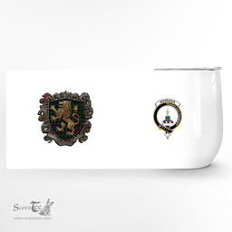 Scottish Morrison Clan Badge Scottish Rampant Lion Wine Tartan Tumbler Scottish Plaid Tartan Plaid - ScotsTee - scotstee.com