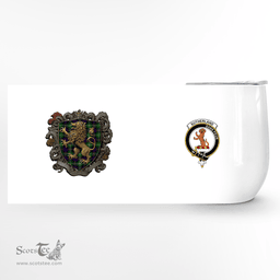 Scottish Sutherland I Clan Badge Scottish Rampant Lion Wine Tartan Tumbler Scottish Plaid Tartan Plaid - ScotsTee - scotstee.com