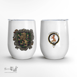 Scottish Sutherland I Clan Badge Scottish Rampant Lion Wine Tartan Tumbler Scottish Plaid Tartan Plaid - ScotsTee - scotstee.com