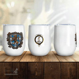 Scottish Roberton Clan Badge Scottish Rampant Lion Wine Tartan Tumbler Scottish Plaid Tartan Plaid - ScotsTee - scotstee.com