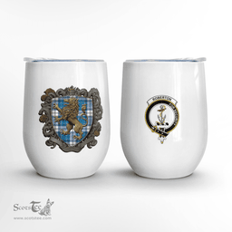 Scottish Roberton Clan Badge Scottish Rampant Lion Wine Tartan Tumbler Scottish Plaid Tartan Plaid - ScotsTee - scotstee.com