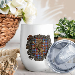 Scottish Preston Clan Badge Scottish Rampant Lion Wine Tartan Tumbler Scottish Plaid Tartan Plaid - ScotsTee - scotstee.com