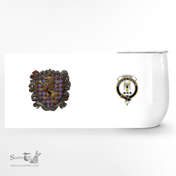 Scottish Preston Clan Badge Scottish Rampant Lion Wine Tartan Tumbler Scottish Plaid Tartan Plaid - ScotsTee - scotstee.com