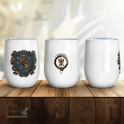 Scottish Sandilands Clan Badge Scottish Rampant Lion Wine Tartan Tumbler Scottish Plaid Tartan Plaid - ScotsTee - scotstee.com