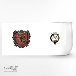 Scottish Straiton Clan Badge Scottish Rampant Lion Wine Tartan Tumbler Scottish Plaid Tartan Plaid - ScotsTee - scotstee.com
