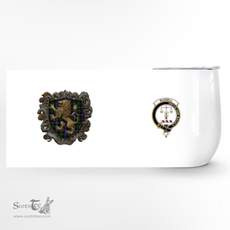 Scottish Russell Clan Badge Scottish Rampant Lion Wine Tartan Tumbler Scottish Plaid Tartan Plaid - ScotsTee - scotstee.com