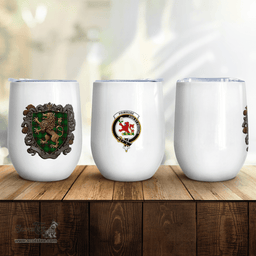 Scottish Primrose Clan Badge Scottish Rampant Lion Wine Tartan Tumbler Scottish Plaid Tartan Plaid - ScotsTee - scotstee.com