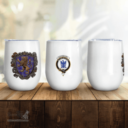 Scottish Ochterlony Clan Badge Scottish Rampant Lion Wine Tartan Tumbler Scottish Plaid Tartan Plaid - ScotsTee - scotstee.com