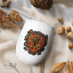 Scottish Scrymgeour Clan Badge Scottish Rampant Lion Wine Tartan Tumbler Scottish Plaid Tartan Plaid - ScotsTee - scotstee.com