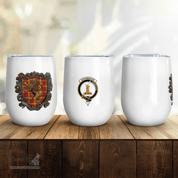 Scottish Scrymgeour Clan Badge Scottish Rampant Lion Wine Tartan Tumbler Scottish Plaid Tartan Plaid - ScotsTee - scotstee.com