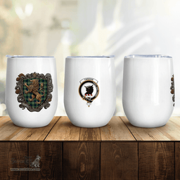 Scottish Tweedie Clan Badge Scottish Rampant Lion Wine Tartan Tumbler Scottish Plaid Tartan Plaid - ScotsTee - scotstee.com