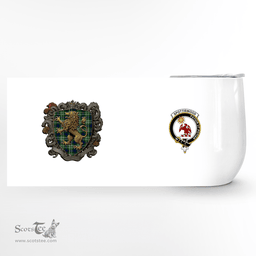 Scottish Spottiswood Clan Badge Scottish Rampant Lion Wine Tartan Tumbler Scottish Plaid Tartan Plaid - ScotsTee - scotstee.com