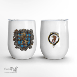 Scottish Wedderburn Clan Badge Scottish Rampant Lion Wine Tartan Tumbler Scottish Plaid Tartan Plaid - ScotsTee - scotstee.com