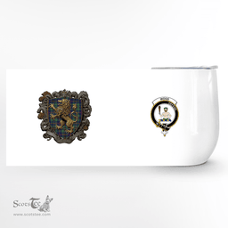 Scottish Wood Clan Badge Scottish Rampant Lion Wine Tartan Tumbler Scottish Plaid Tartan Plaid - ScotsTee - scotstee.com