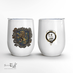 Scottish Wood Clan Badge Scottish Rampant Lion Wine Tartan Tumbler Scottish Plaid Tartan Plaid - ScotsTee - scotstee.com