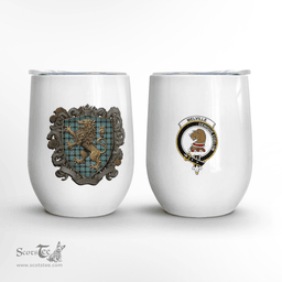 Scottish Melville Clan Badge Scottish Rampant Lion Wine Tartan Tumbler Scottish Plaid Tartan Plaid - ScotsTee - scotstee.com