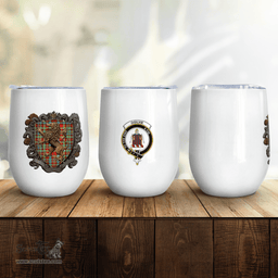 Scottish Ogilvie Clan Badge Scottish Rampant Lion Wine Tartan Tumbler Scottish Plaid Tartan Plaid - ScotsTee - scotstee.com