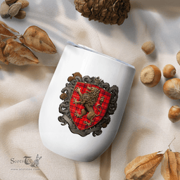 Scottish Rose Clan Badge Scottish Rampant Lion Wine Tartan Tumbler Scottish Plaid Tartan Plaid - ScotsTee - scotstee.com