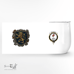 Scottish Meldrum Clan Badge Scottish Rampant Lion Wine Tartan Tumbler Scottish Plaid Tartan Plaid - ScotsTee - scotstee.com