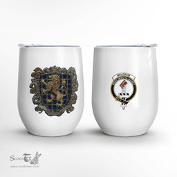 Scottish Meldrum Clan Badge Scottish Rampant Lion Wine Tartan Tumbler Scottish Plaid Tartan Plaid - ScotsTee - scotstee.com