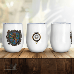 Scottish Pitcairn Clan Badge Scottish Rampant Lion Wine Tartan Tumbler Scottish Plaid Tartan Plaid - ScotsTee - scotstee.com