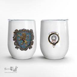 Scottish Pitcairn Clan Badge Scottish Rampant Lion Wine Tartan Tumbler Scottish Plaid Tartan Plaid - ScotsTee - scotstee.com