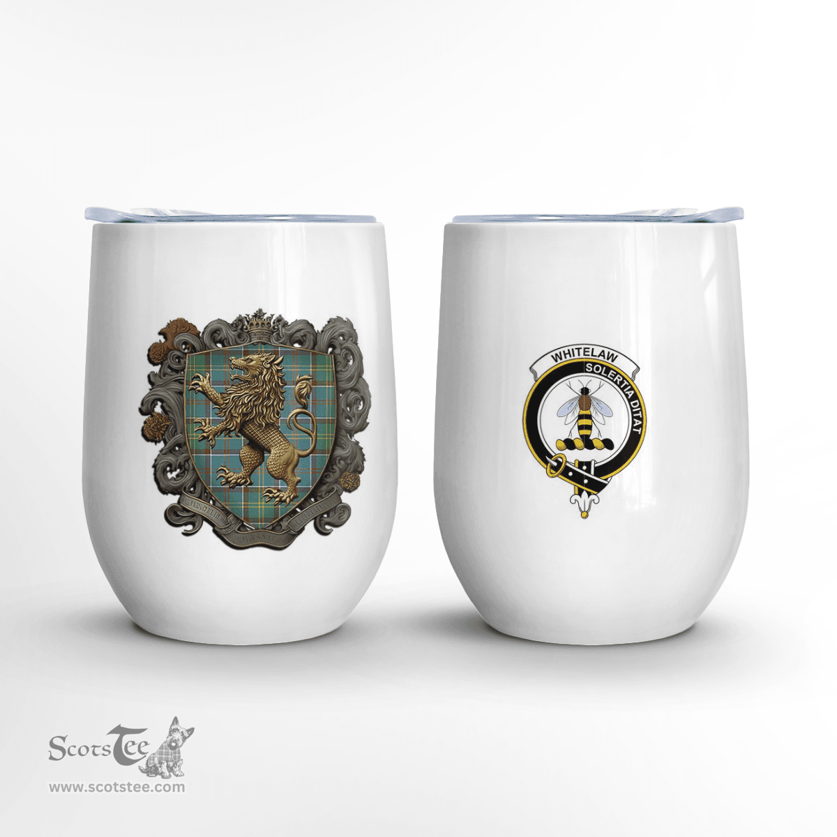 Scottish Whitelaw Clan Badge Scottish Rampant Lion Wine Tartan Tumbler Scottish Plaid Tartan Plaid - ScotsTee - scotstee.com