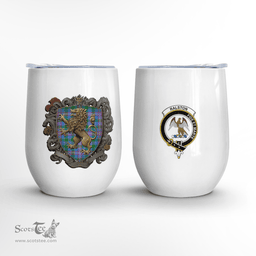 Scottish Ralston Clan Badge Scottish Rampant Lion Wine Tartan Tumbler Scottish Plaid Tartan Plaid - ScotsTee - scotstee.com