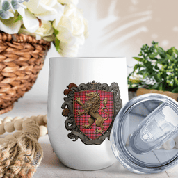 Scottish Udny Clan Badge Scottish Rampant Lion Wine Tartan Tumbler Scottish Plaid Tartan Plaid - ScotsTee - scotstee.com