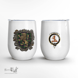 Scottish Sutherland Ii Clan Badge Scottish Rampant Lion Wine Tartan Tumbler Scottish Plaid Tartan Plaid - ScotsTee - scotstee.com