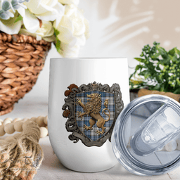 Scottish Napier Clan Badge Scottish Rampant Lion Wine Tartan Tumbler Scottish Plaid Tartan Plaid - ScotsTee - scotstee.com