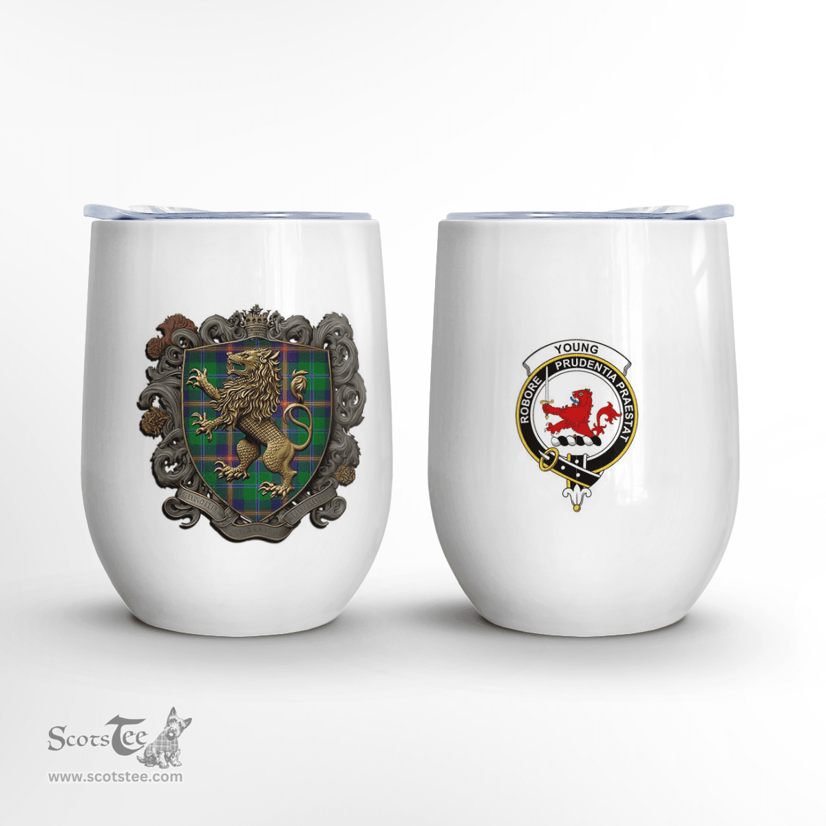 Scottish Young Clan Badge Scottish Rampant Lion Wine Tartan Tumbler Scottish Plaid Tartan Plaid - ScotsTee - scotstee.com