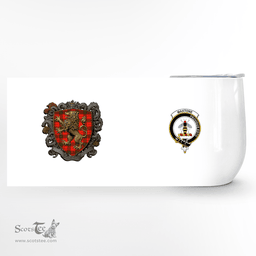 Scottish Maxtone Clan Badge Scottish Rampant Lion Wine Tartan Tumbler Scottish Plaid Tartan Plaid - ScotsTee - scotstee.com