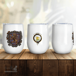 Scottish Newton Clan Badge Scottish Rampant Lion Wine Tartan Tumbler Scottish Plaid Tartan Plaid - ScotsTee - scotstee.com