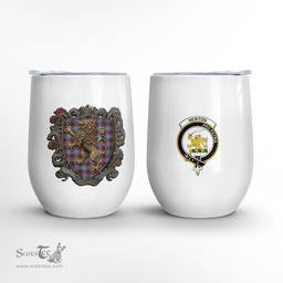 Scottish Newton Clan Badge Scottish Rampant Lion Wine Tartan Tumbler Scottish Plaid Tartan Plaid - ScotsTee - scotstee.com