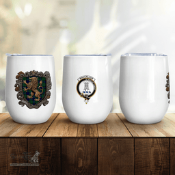 Scottish Maccallum Clan Badge Scottish Rampant Lion Wine Tartan Tumbler Scottish Plaid Tartan Plaid - ScotsTee - scotstee.com