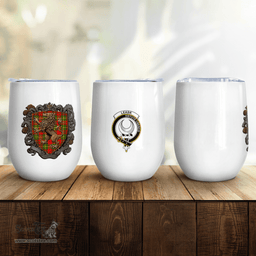 Scottish Leask Clan Badge Scottish Rampant Lion Wine Tartan Tumbler Scottish Plaid Tartan Plaid - ScotsTee - scotstee.com