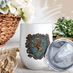 Scottish Laing Clan Badge Scottish Rampant Lion Wine Tartan Tumbler Scottish Plaid Tartan Plaid - ScotsTee - scotstee.com