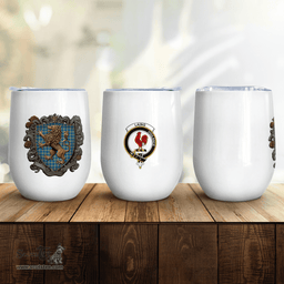 Scottish Laing Clan Badge Scottish Rampant Lion Wine Tartan Tumbler Scottish Plaid Tartan Plaid - ScotsTee - scotstee.com