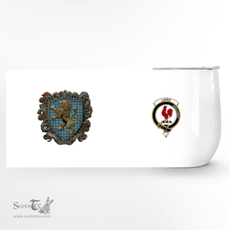 Scottish Laing Clan Badge Scottish Rampant Lion Wine Tartan Tumbler Scottish Plaid Tartan Plaid - ScotsTee - scotstee.com