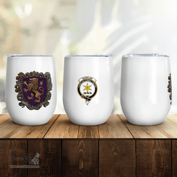 Scottish Wardlaw Clan Badge Scottish Rampant Lion Wine Tartan Tumbler Scottish Plaid Tartan Plaid - ScotsTee - scotstee.com