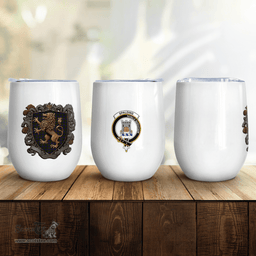 Scottish Spalding Clan Badge Scottish Rampant Lion Wine Tartan Tumbler Scottish Plaid Tartan Plaid - ScotsTee - scotstee.com