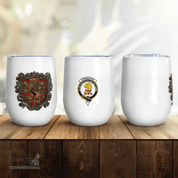 Scottish Forrester Clan Badge Scottish Rampant Lion Wine Tartan Tumbler Scottish Plaid Tartan Plaid - ScotsTee - scotstee.com